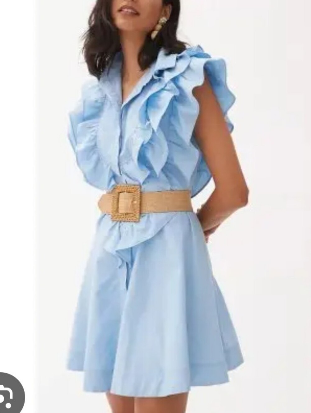 Anthropologie maeve Light  Ruffled Button-Up Dress